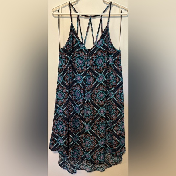 NWT ASTR The Label Black/Green Print Hi Low Strappy Sundress Size L - Picture 1 of 6